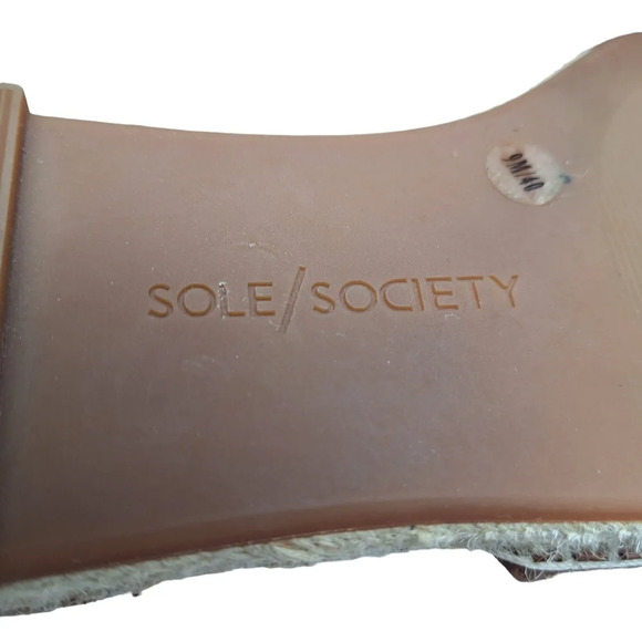 Sole Society Sz9 Brown Saundra Leather CrissCross Ankle Strap Espadrille Sandals - Picture 16 of 16